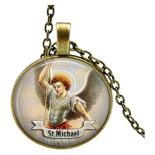 Collar Medalla San Miguel Arcangel St Michael Santo Colgante