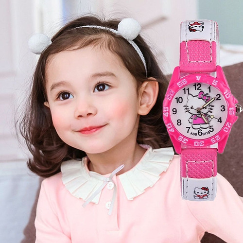 Relógio Infantil Pulso Feminino Hello Kitty Barato