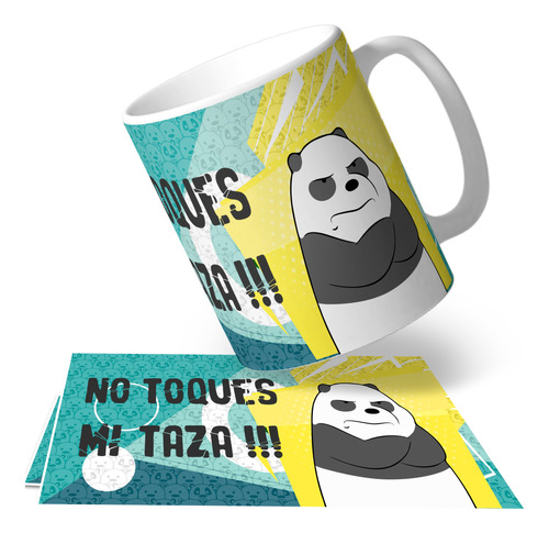 Tazón No Toques Mi Taza, Humor Oficina Regalo Diseño Panda