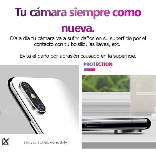 Kit Protector Cámara Lente Marco + Glass iPhone 10 iPhone X