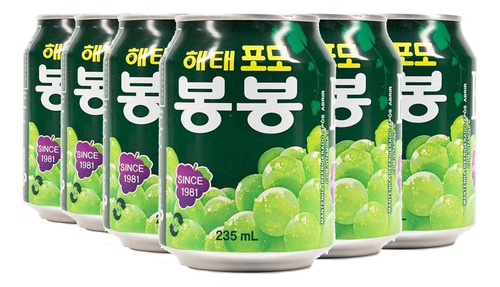Kit 6x Refrigerante De Uva Com Pedaços De Uva Haitai 235ml