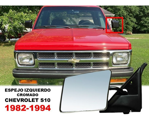 Espejo Chevrolet S10 1982-1994 Lado Izquierdo Cromado