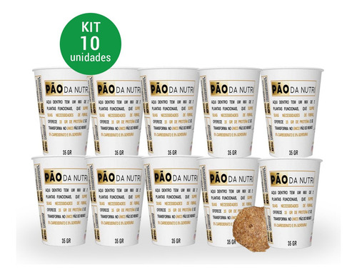 Pão Da Nutri Zero Carboidrato Zero Gordura 10 Und 35g Cada