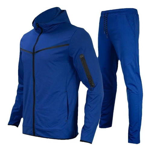 Conjunto De Chaqueta Y Pantalones Casuales Con Capucha Para