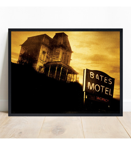 Cuadro Decorativo Psicosis Psycho Hitchcock Bates Motel Negro Negro