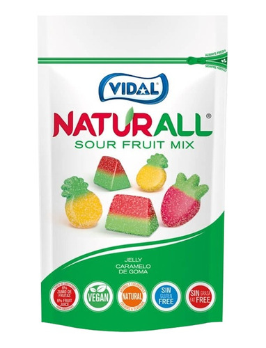 Gomitas Mix De Frutas Acidas Veganas Sin Gluten - 180 Grs