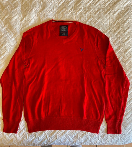 Sweater American Eagle Ae Rojo Casual Hombre Moda Sueter 