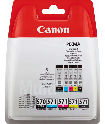 Imagen 4 de 4 de Canon Original - Canon Pixma Mg 5750 (pgi-570 Cli 571/0372 C