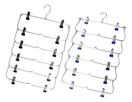 2 Piezas Percha Plegable Con Clips Organizador De Armario