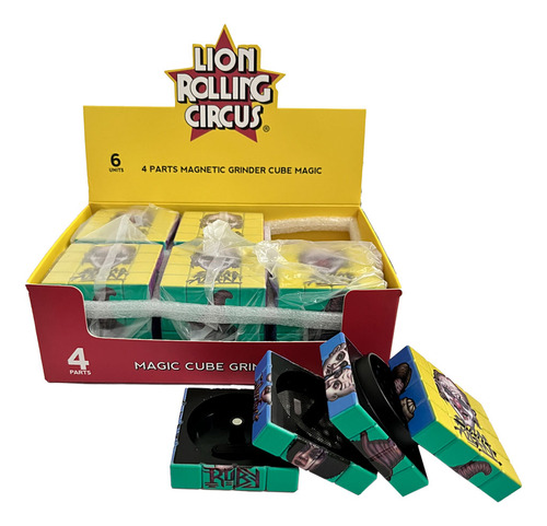Caixa C6 Dichavadores Modelo Cubo Mágico Lion Rolling Circus