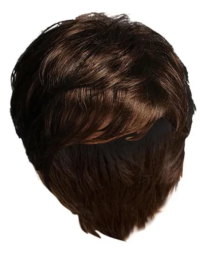 * Mujer Corta Elegante Cabello Humano Recto Ondulado Peluca