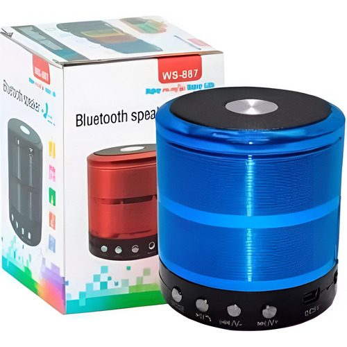 Mini Caixinha De Som Bluetooth Kapbom Ka887 Sem Fio Portátil Cor Azul