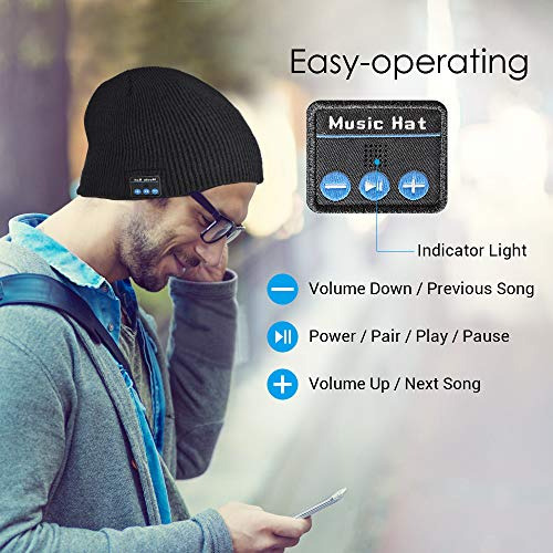 Bluetooth Beanie Gifts Hat With Double Knitted Built In Mic