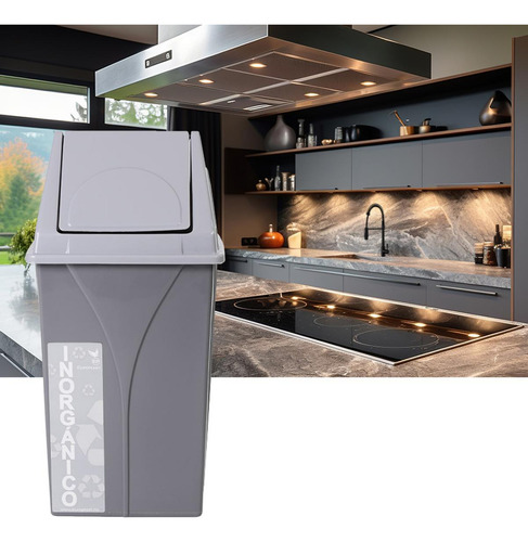 Basurero Grande Para Exteriores, Mxecj-003, 3pzas, 20l, 30x3 Color Gris