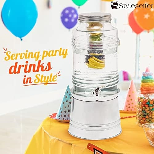 Dispensador De Bebidas De Vidrio Style Setter Para Fiestas A