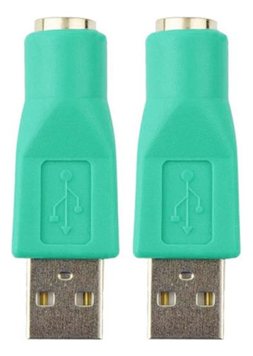 2pcs Plástico Ps2 Teclado Ratón A Usb Tipo A Convertor Con