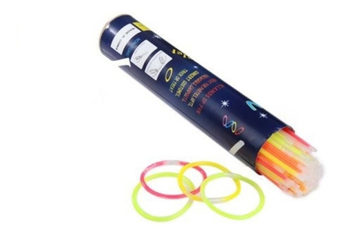 Manilla Pulsera Glowstick Neón Pack X 50 Barras Hora Loca 