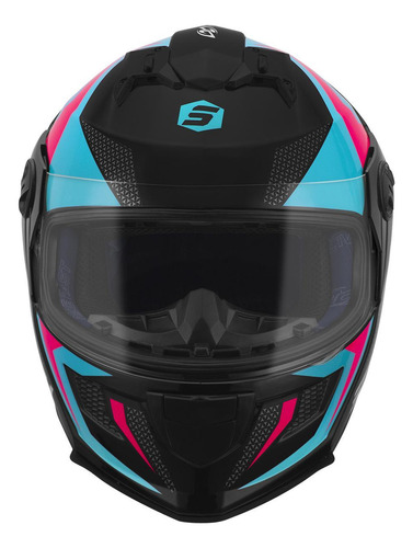 Capacete Fechado Protork Stealth Concept Verde - Rosa 58