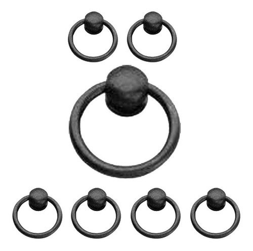 8 Anillos Tira Negro Hierro Forjado Misión Estilo Conjunto D