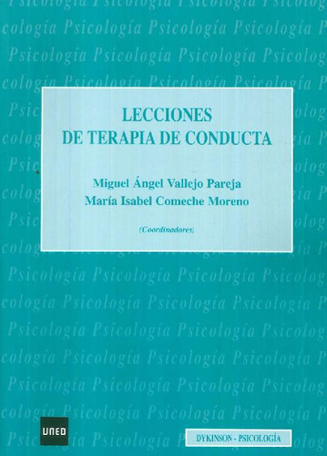 Libro Lecciones De Terapia De Conducta De Miguel Ángel  Vall