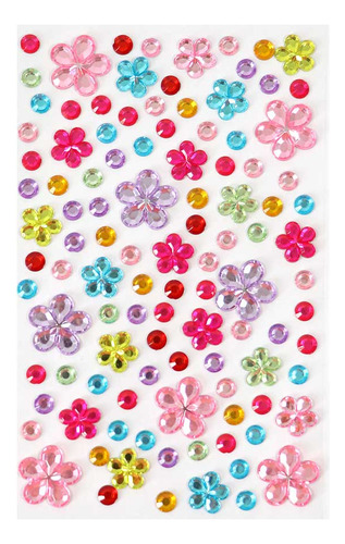 Piedras De Acrílico Con Adhesivo Barrilito, Decorativas Color Forma de Flor Diámetro 1 cm Largo 1 cm