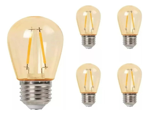 Paquete de 5 focos Edison vintage, luz cálida, luz LED blanca cálida de 1 W