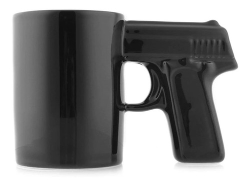 Caneca Revolver Pistola Glock - Preta