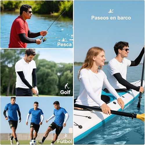 10 Pares Mangas Protectoras Para Brazos Protección Solar Uv Elástico Negro