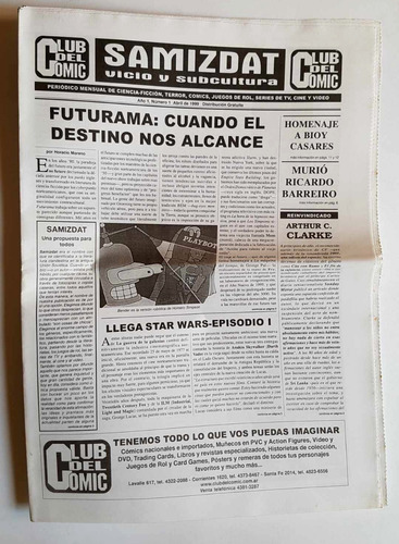 Revista Club Del Comic, Año 1 Nº1 1999