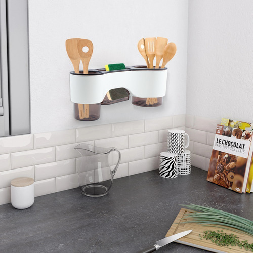 Imagen 3 de 10 de Organizador Soporte Porta Utensilios De Pared Multifuncional