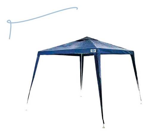 Tenda Barraca Gazebo Praia 2,40x3m Rafia Azul Dobrável Mor