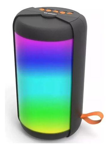 Bocina Bluetooth Portátil Altavoz Impermeable Con Rgb Lucesa Negro