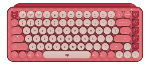 Teclado Mecânico Pop Keys Heartbreaker Sem Fio Rosa Logitech Idioma Português Brasil