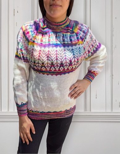 Sueter Pulover De Lana De Alpaca Clásico Hojitas