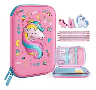 Pencil Case For Girls,cute Unicorn Stationery Set For K...