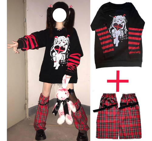 Sudaderas De Estilo Emo Para Mujer, Estilo Gótico, Anime, Pu