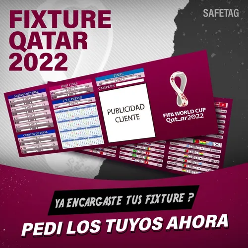 Fixture Mundial Qatar 2022 + Calendario + Publicidad X 120