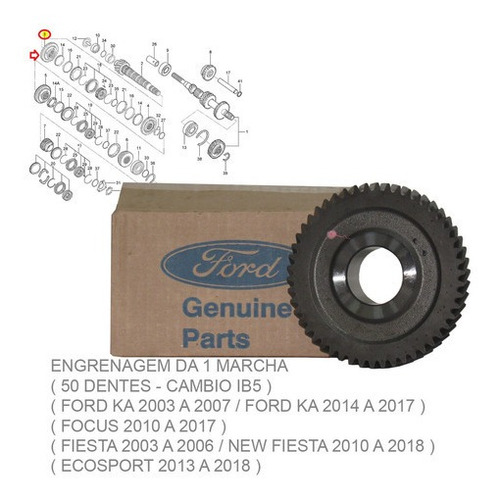 Engrenagem Da 1 Marcha ( 50 Ford-ka 2006 2007 Original