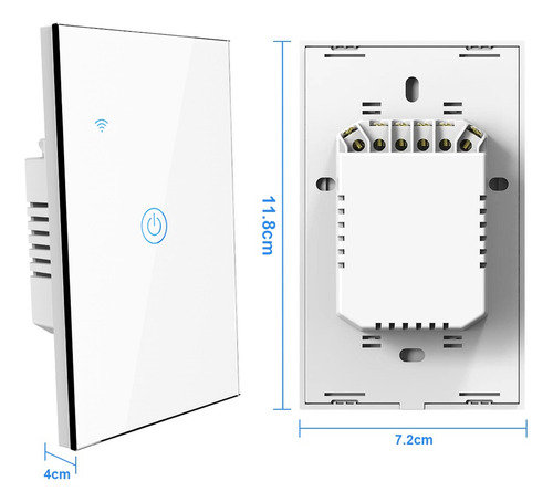 Interruptor Luz Pared Inteligente Wifi 1 Vías Con Neutro