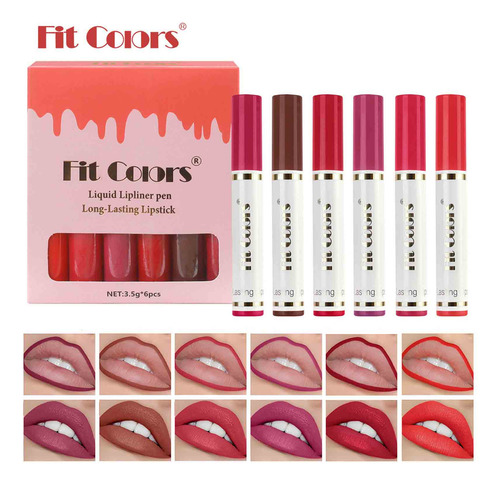 Marcador De Lápiz Labial De 6 Colores, Dos En Uno, Delineado