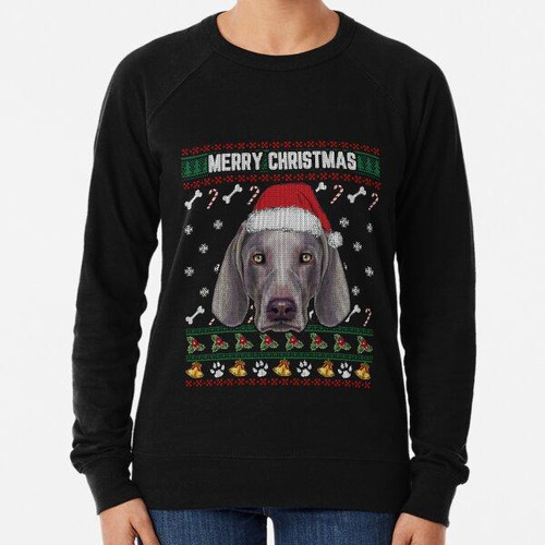 Buzo Weimaraner Lovers Ugly Xmas Sweater Feliz Navidad Camis