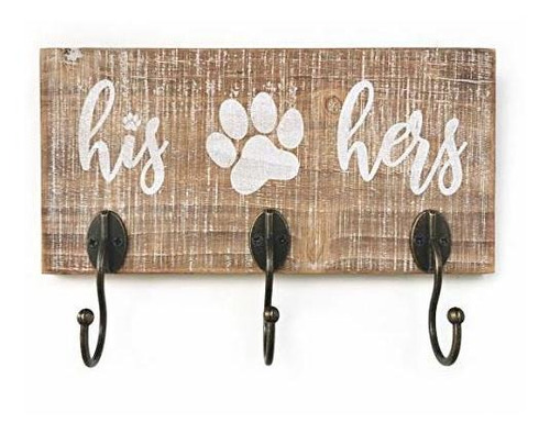 10 En Punto His Her Dog Hanger Único Llavero Y Perchero Con 