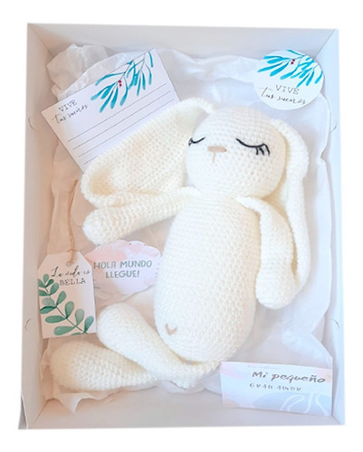 Imagen 4 de 7 de Muñeco Apego Tejido Crochet Amigurumi - En Caja Con Tarjetas