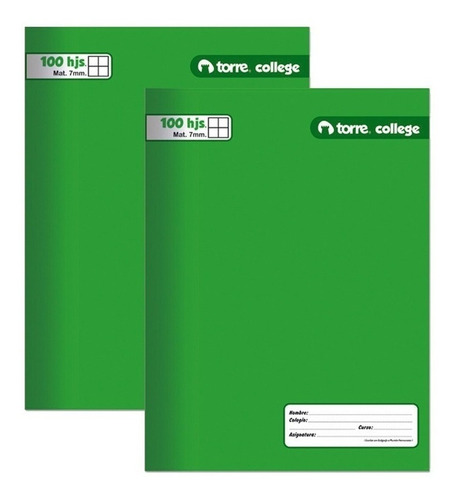 2 Cuadernos College Caligrafía Horizontal Colegio Escolar