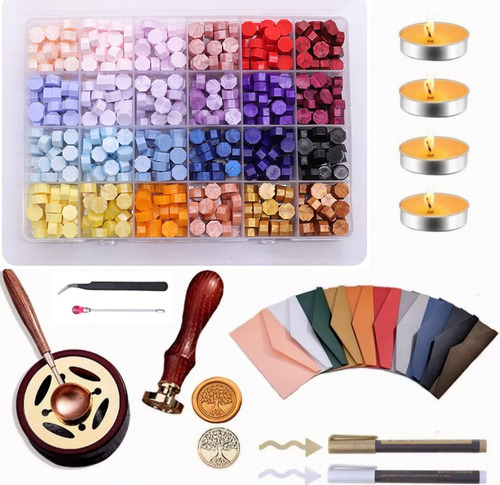 Colores De Cera Sellos De Lacre 24 Color Para Sellos 650 Pcs