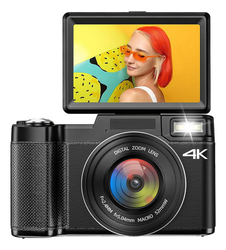 Cámara Digital 4k Para Fotografía, Cámara De 48 Mp Con Enfoq