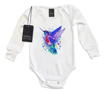 Comprar Body Bebe Manga Larga Colibri Diseño Art Logo - Igco3