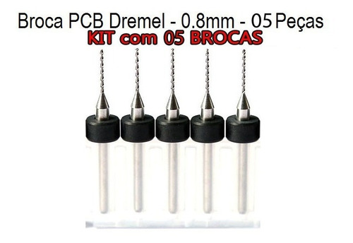 Kit Com 05 Broca Pci 0.8mm Pcb Router Cnc Dremel