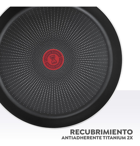 Sartén T-fal 30cm Hard Titanium Plus Antiadherente Color Negro