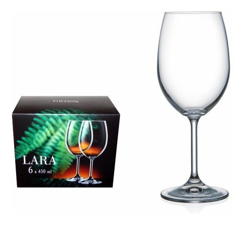 Imagen 5 de 7 de Copas Vino Cristal Bohemia Original Lara 450ml Setx6